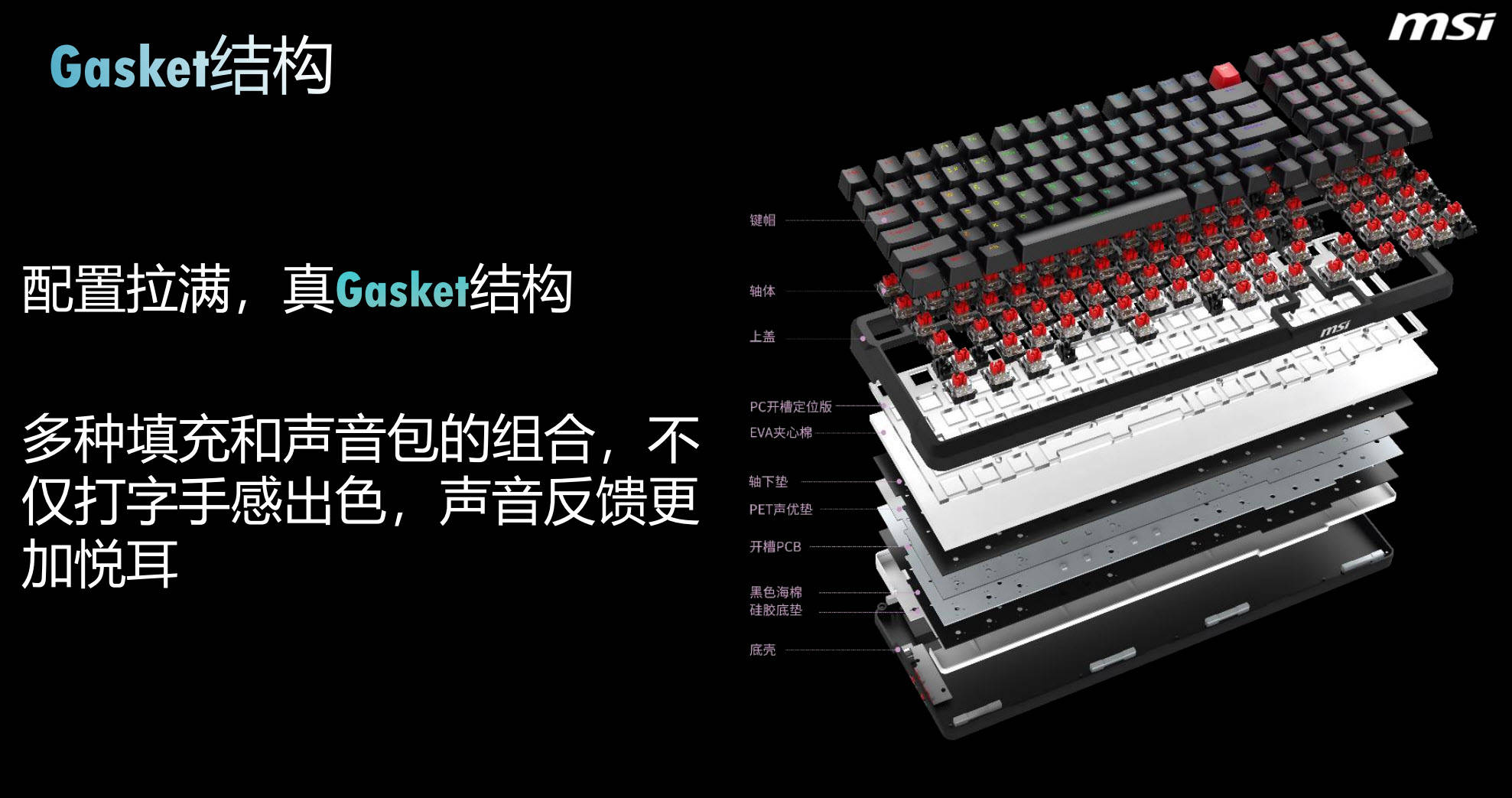 评测：249元的高性价比游戏办公利器九游会J9微星GK500W暗夜键盘